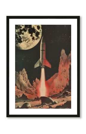 Vintage classic space movie poster.