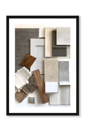 Mood boards designed for architect styling and material selection.