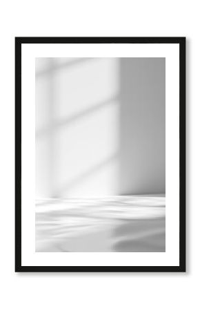 Abstract White Wall and Floor with Window Light Shadow