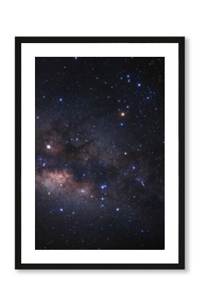 Scorpio constellation and the center of the milky way with stars and space dust in the universe, Long exposure photograph, with grain.