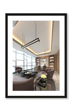 3d render of working space office