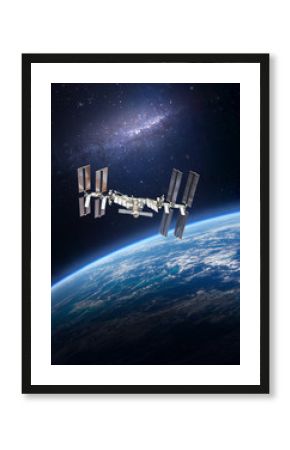 International space station. ISS on orbit of the Earth planet. Elements of this image furnished by NASA