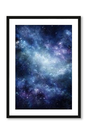 Captivating cosmic vista of a nebula with vibrant blue and purple hues shimmering stars and celestial dust creating a mesmerizing space background for exploration