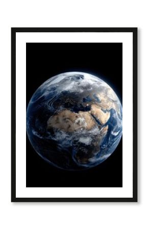 High-resolution image of Earth from space showing continents oceans and cloud formations with detailed view of the planet's surface and atmospheric patterns