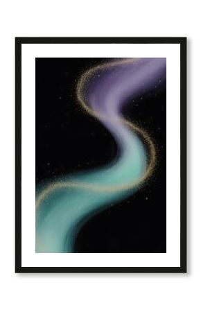 Swirling nebula with golden dust space galaxy