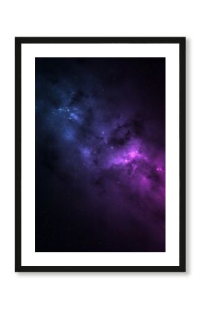 Magical purple nebula glowing in deep outer space