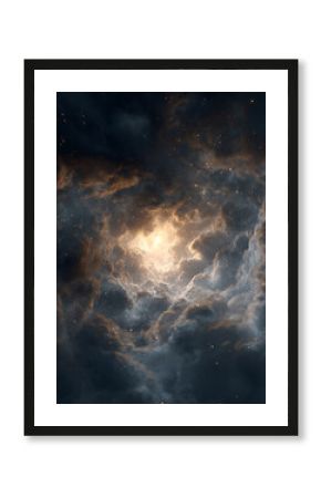 Ai generated image of a vibrant nebula glows with stars in the vast expanse of deep space