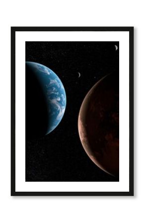 Two planets in space