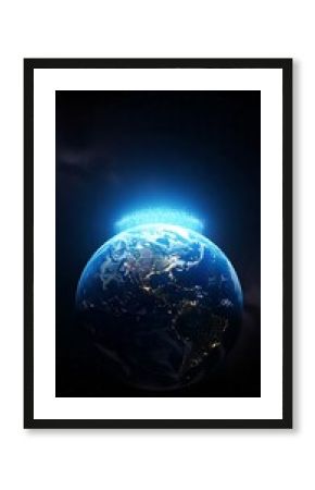 Earth glowing in space