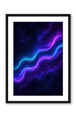 Electric neon waves with magical energy flowing in space creating futuristic abstract visualization