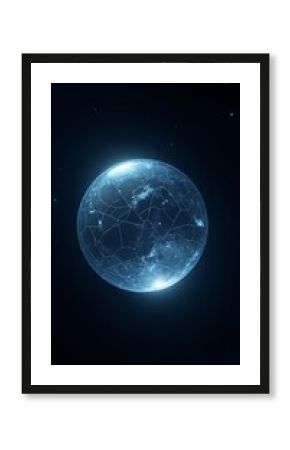 A cracked glass globe floating in space with glowing cracks, symbolizing fragile Earth and global environmental crisis.