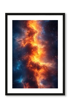 Cosmic nebula filled with vibrant colors and stars captured in deep space at night