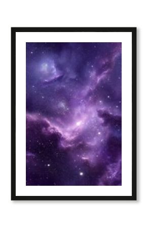 A mesmerizing view of a purple nebula with stars shining in the vastness of space