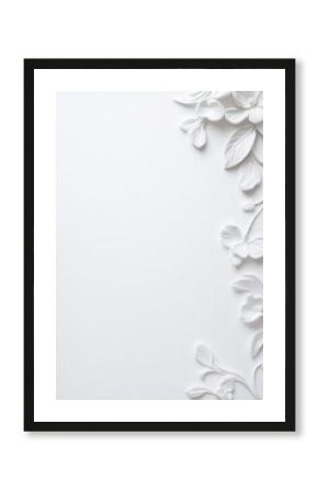 Elegant white floral background with copy space