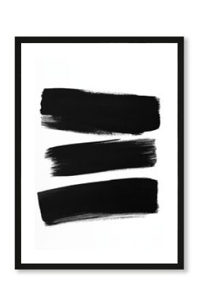 abstract black ink brush stroke background with space for text.