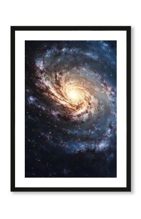 An amazing spiral galaxy with stars in the deep space background.