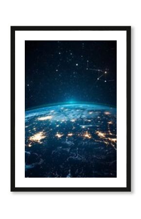 Earth at night, space view