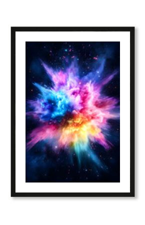 Colorful Powder Explosion in Space