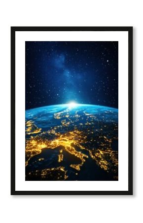 Stunning view of Earth from space at twilight