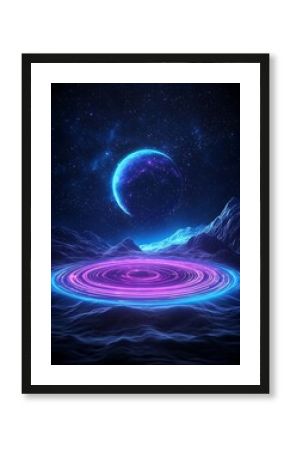 Alien Planet with Glowing Portal.