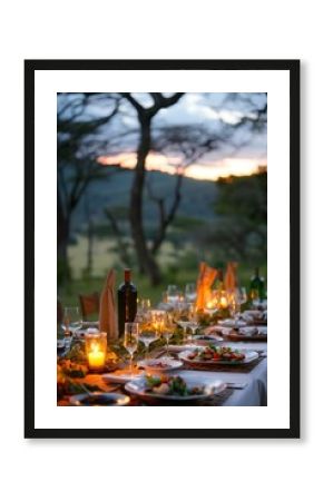Luxury Safari Dining Experience with Elegant Setup and Close Wildlife Encounters in African Wilderness
