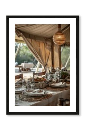 Luxury Safari Dining Experience with Elegant Setup and Close Wildlife Encounters in African Wilderness