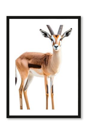 [Transparent Background PNG]Gazelle with Long Twisted Horns on White Background
