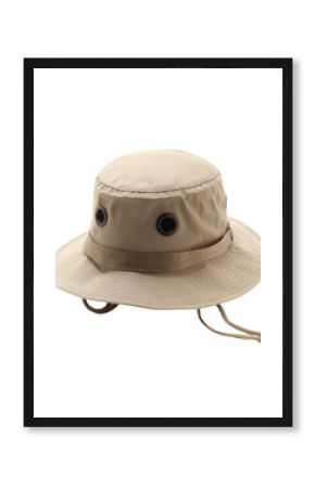 Beige pith helmet isolated on a white background. PNG transparent.
