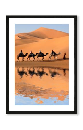 Camel Caravan in the Sahara Desert