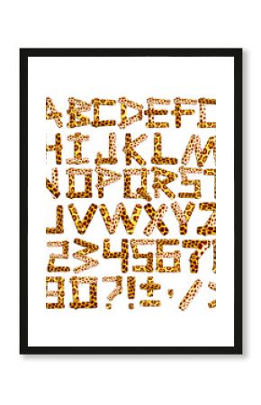 3d alphabet in style of a safari