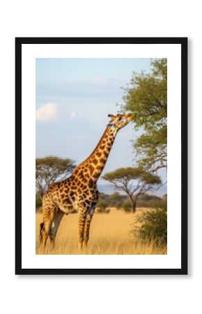 Giraffe Eating Leaves