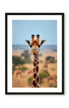Giraffe in the savannah vertical