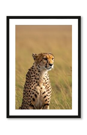 A sleek cheetah scans the savannah with piercing focus—Africa’s fastest predator poised in elegance, speed, and raw power.