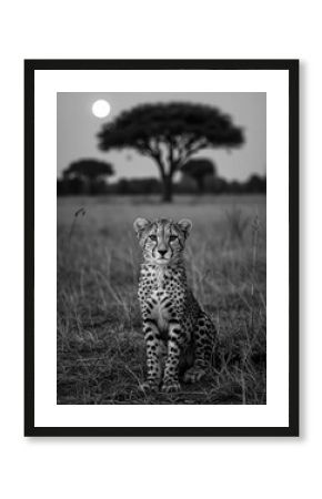 Cheetah black and white wildlife animal predator feline mammal nature safari cat