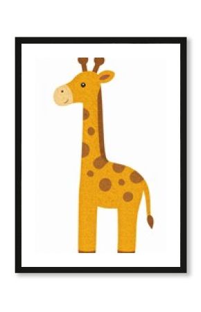Cute Yellow Cartoon Giraffe Illustration