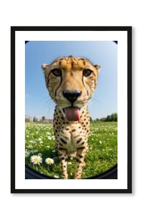 Sleek and swift cheetah resting in the wild, embodying speed and grace. Perfect for safari, wildlife, and African nature photography.