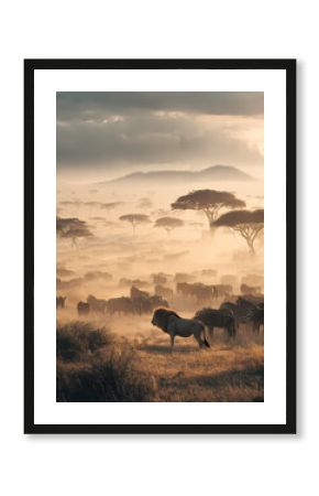 giraffe at sunset