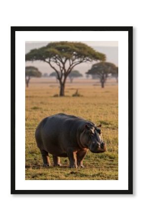 Close-up of a hippo in the Serengeti, showing its massive jaw and textured skin. A powerful portrait of one of Africa’s most formidable animals.