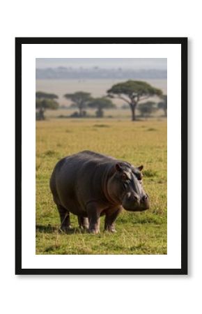 Close-up of a hippo in the Serengeti, showing its massive jaw and textured skin. A powerful portrait of one of Africa’s most formidable animals.