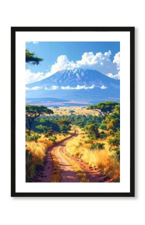 African landscape with mountain