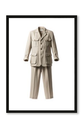 Floating stylish beige trench coat or safari jacket for women, elegantly posed without a mannequin, transparent PNG (उड़ता कोट)