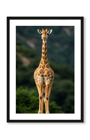 Majestic Giraffe on Rock  African Wildlife Photography  Tall Mammal