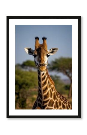 there is a giraffe that is standing in the grass