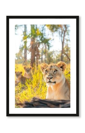Lions in African Grassland