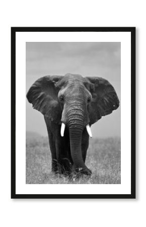 A portrait of a majestic African elephant in Savannah, Masai Mara