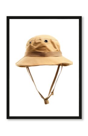 Beige pith helmet isolated on a white background. PNG transparent.