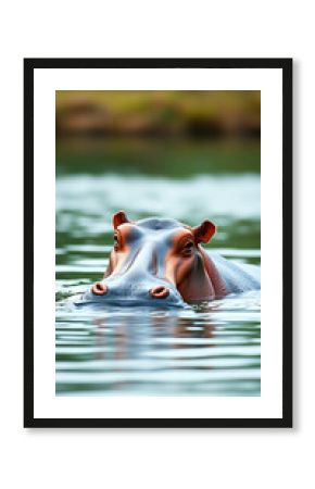 Hippopotamus in water vertical