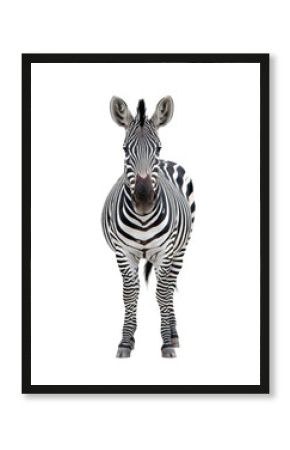 zebra isolated on transparent background, full length portrait