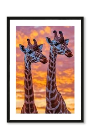 giraffe at sunset