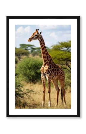 giraffe in the wild african animal.